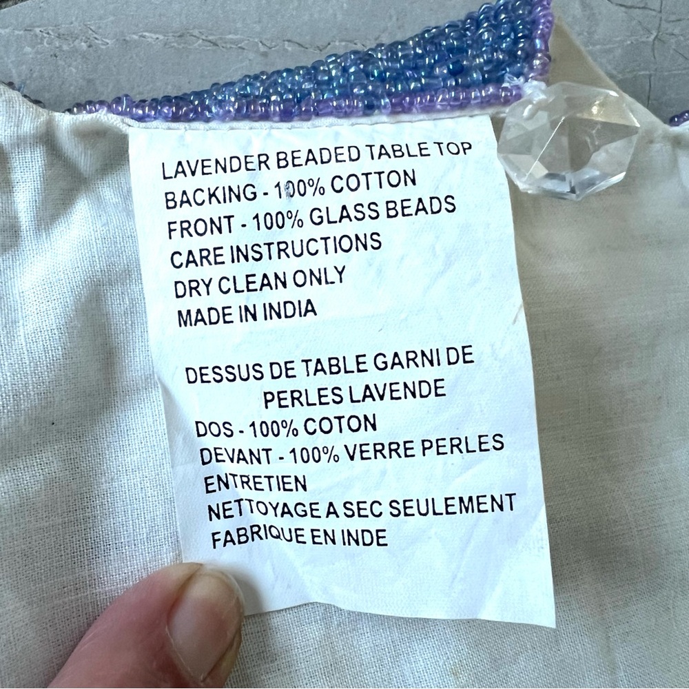 Handmade Blue White Floral 100% Glass Beads Placemat Charger Table Center Piece - Picture 13 of 15